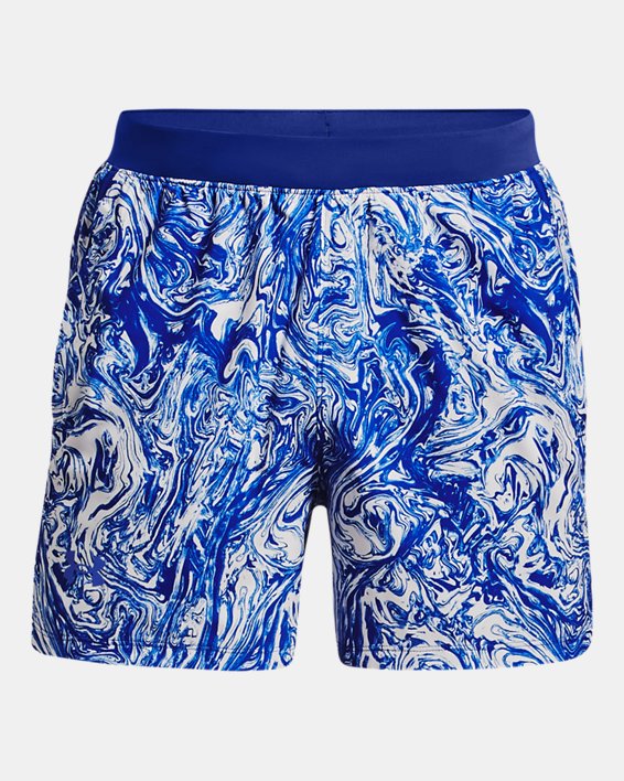 Men's UA Launch SW 5'' Printed Shorts in Blue image number 6